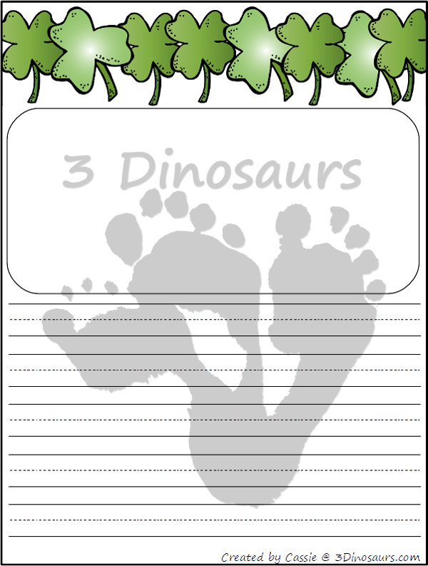 Free St Patrick's Day Writing Paper Printable - 3Dinosaurs.com