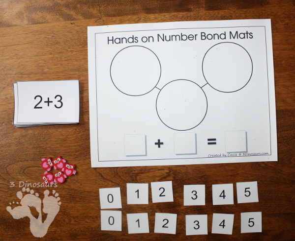 Free Hands on Number Bond Mats: Addition & Subtraction - 3Dinosaurs.com