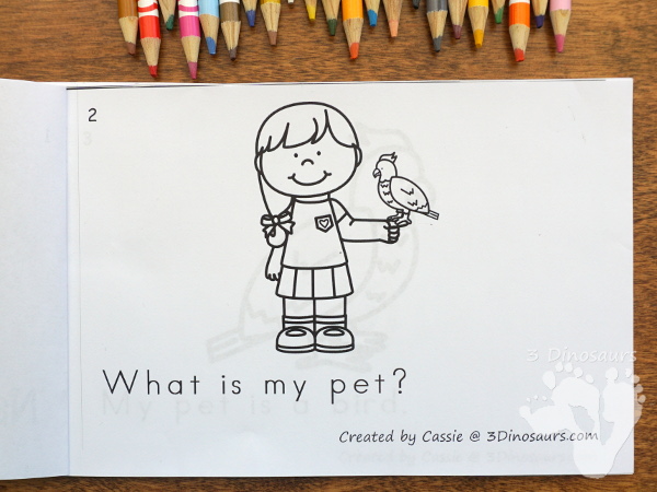 Free What Is My Pet Easy Reader Book - simple easy reader book for kids to read and work on sight words my and what with a fun pet theme - 3Dinosaurs.com