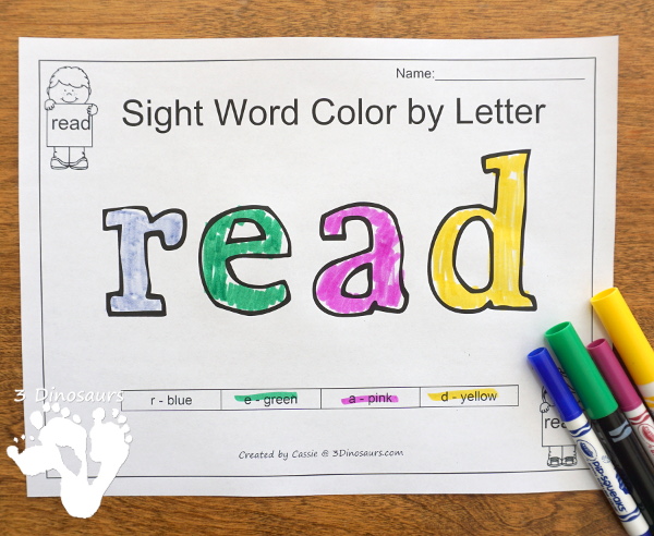 Romping & Roaring Second Grade Sight Word Set 7: Pull, Read, Right, Sing - 3Dinosaurs.com