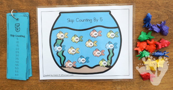 Free Skip Counting Fish - skip counting by numbers 1 to 12 learning mats - 3Dinosaurs.com