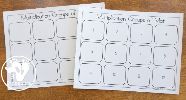 Free Groups of Multiplication Mats - with hands-on math spinner, flashcards and recording sheets for working on multiplication - 3Dinosaurs.com  #3dinosaurs #thirdgrade #fourthgrade #multiplication #handsonmath #freeprintable