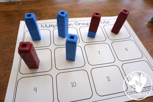 Free Groups of Multiplication - with hands-on math spinner, flashcards and recording sheets for working on multiplication - 3Dinosaurs.com  #3dinosaurs #thirdgrade #fourthgrade #multiplication #handsonmath #freeprintable