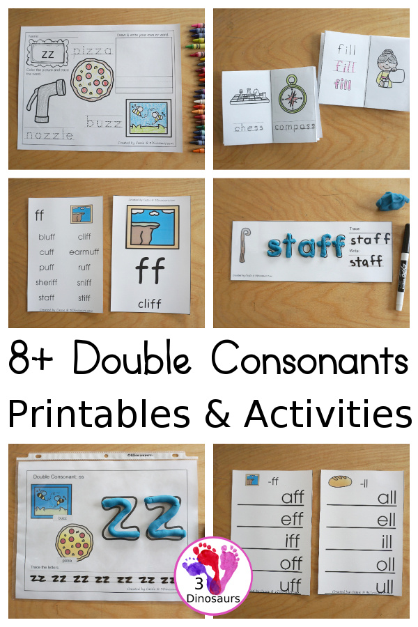 Double Consonant Activities & Printables on 3Dinosaurs.com