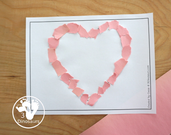  Free Heart Fine Motor Printables - with blank heart template, tracing hearts, dot marker hearts, and heart playdough mat - 3Dinosaurs.com