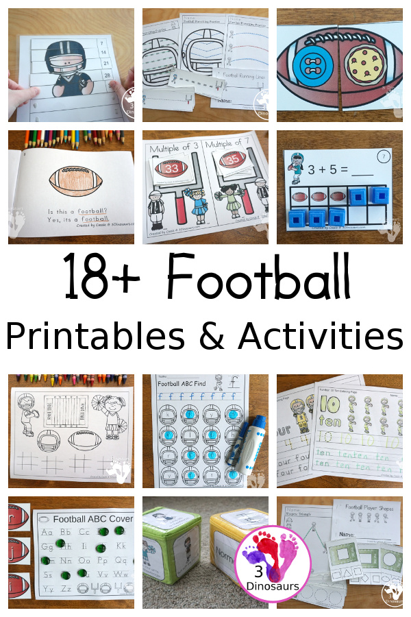 Football Activities & Printables on 3Dinosaurs.com