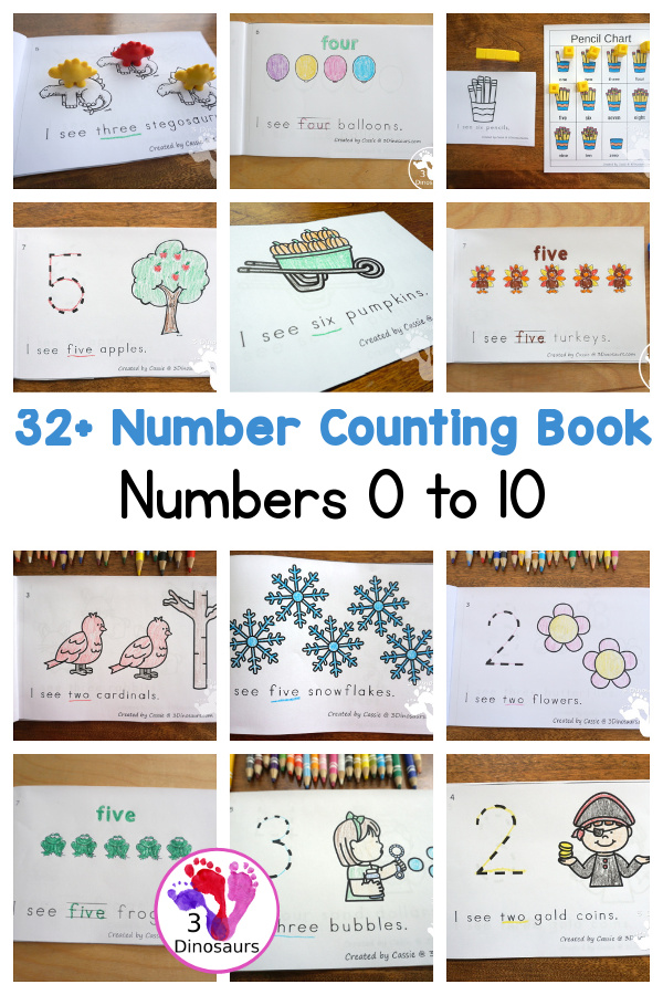 32+ Counting Easy Reader Books - a mix of easy reader books for counting that you can use throughout the year - 3Dinosaurs.com