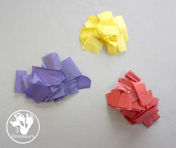 Tissue Paper Truffula Tree Craft you can make to go with the book the Lorax. It is simple for kids of different ages to make for a Dr Seuss Craft. - 3Dinosaurs.com