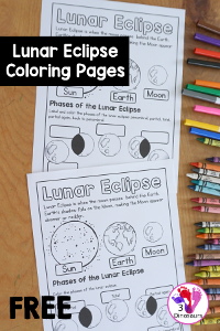 Free Lunar Eclipse Coloring Page Printables