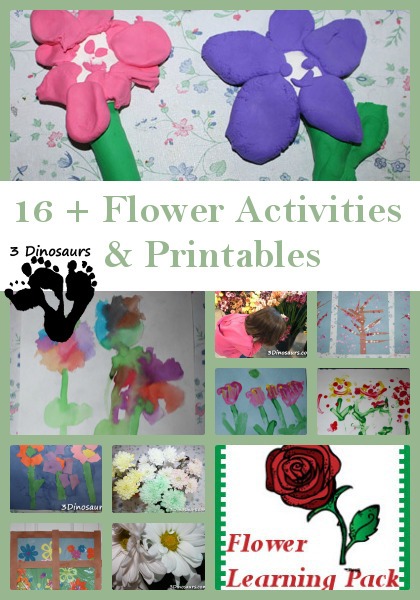 2 Fun Flower Crafts with Mrs. Spitzer’s Garden – 3 Dinosaurs