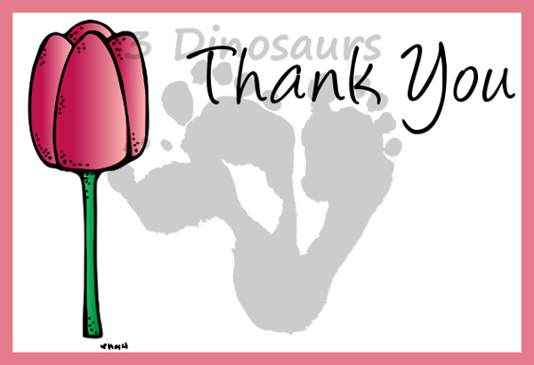 Free Spring Thank You Cards - 3Dinosaurs.com