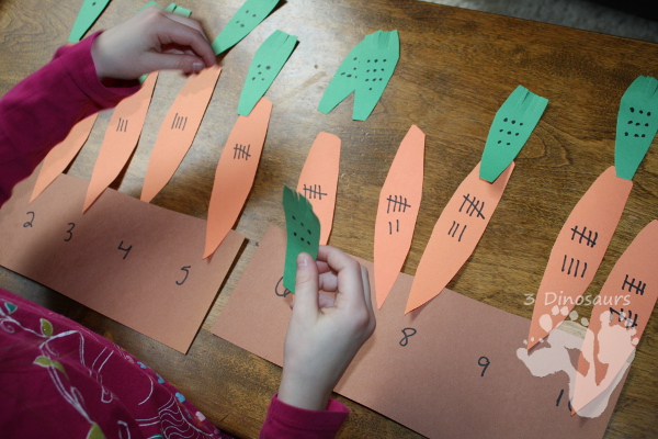 Carrot Number Matching Activity - to go with our reading the Tale of Peter Rabbit - 3Dinosaurs.com
