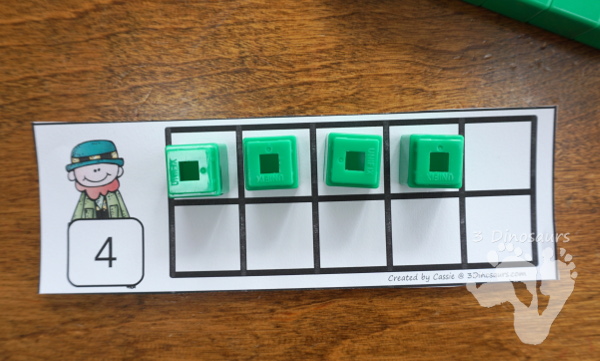 Free Hands-On St Patrick's Day Ten Frame Cards - Work on numbers 1 to 10 with two sets of cards - 3Dinosaurs.com