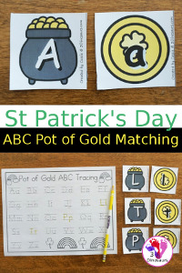 St Patrick’s Day ABC Pot of Gold Matching With Tracing