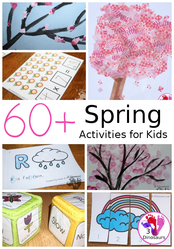 Spring Activities and Printables on 3 Dinosaurs