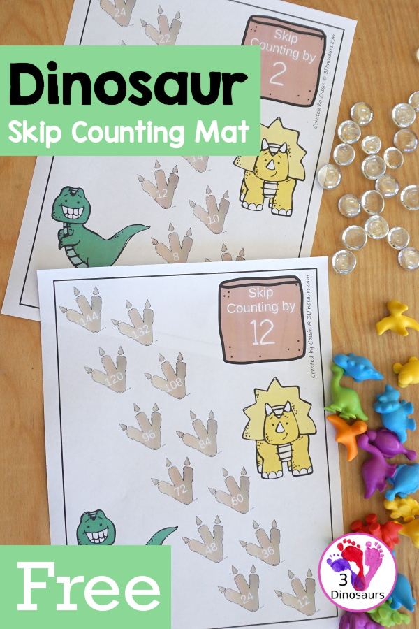 Free Dinosaur Skip Counting Mats – With 12 Skip Counting Mats