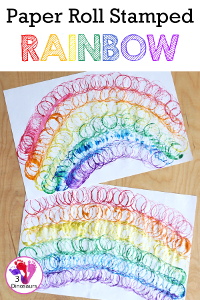 A Fun Paper Roll Rainbow Painting