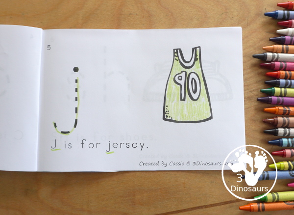 Free Basketball ABC Easy Reader Book - with tracing lower letters and 5 themes in the book for kids to use in kindergarten and prek  - 3Dinosaurs.com