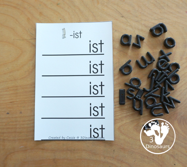 Free CVCC Word Family Ladder Printables - with  -ll, -ng, -nd, -st, -nk, -mp  consonants blend endings and -ck digraph ending with 5 words to build for each ending - 3Dinosaurs.com