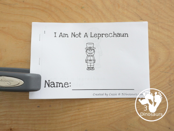 Free I am Not a Leprechaun Easy Reader Book Printable - it has several pages in the book with leprechauns dressed up as other things to hide. Plus a page to disguise your own leprechaun in a 10 page easy reader book for Saint Patrick's Day - 3Dinosaurs.com