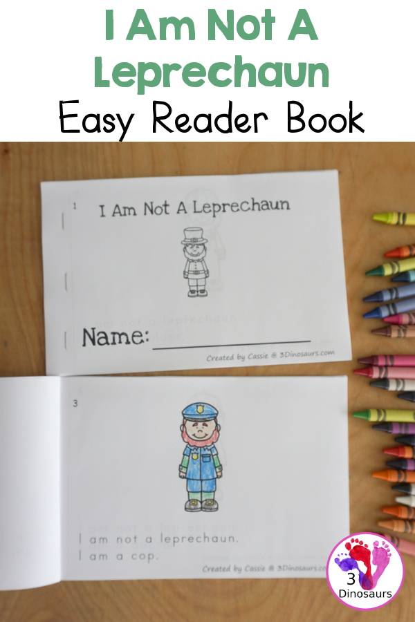 Free I Am Not a Leprechaun Easy Reader Book - 10 page book for kids to read about jobs that the leprechaun does - 3Dinosaurs.com