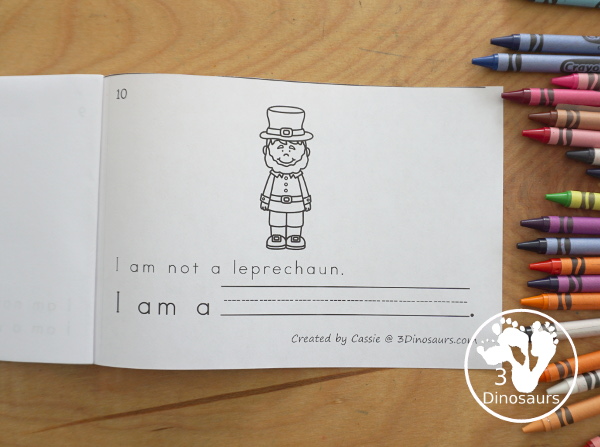 Free I Am Not a Leprechaun Easy Reader Book - 10 page book for kids to read about jobs that the leprechaun does - 3Dinosaurs.com