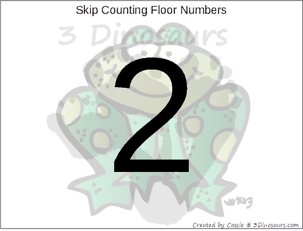 Free Skip Counting Floor Printables - Skip counting by 2 through 12 - 3Dinosaurs.com