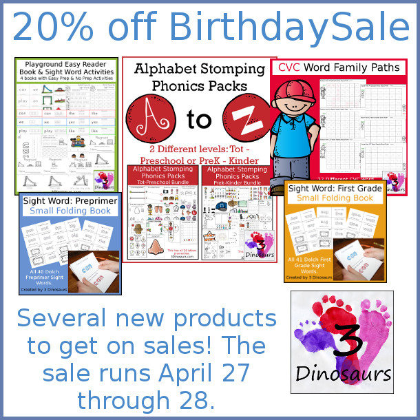 20% Sale for My Birthday! - 3Dinosaurs.com