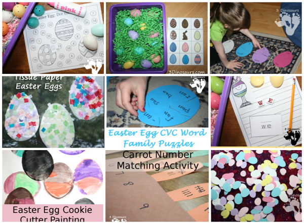 39+ Easter Activities and Printables - collection of themed packs, numbers, math, crafts, printables, and more - 3Dinosaurs.com