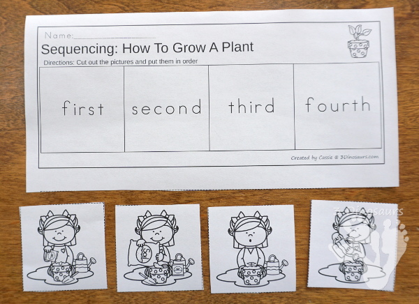 Sequencing Cards Set for Spring & Earth Day - Currently 5 new sequencing sets: How to Grow Plant, How To Recycle, Life Cycle of a Plant, How to Grow a Garden, How To Pick Strawberries, and The Water Cycle . They have clip cards, task cards, no-prep worksheets and easy reader books $ - 3Dinosaurs.com #printablesforkids #sequencingforkids #earthday #springprintables #tpt #teacherspayteachers