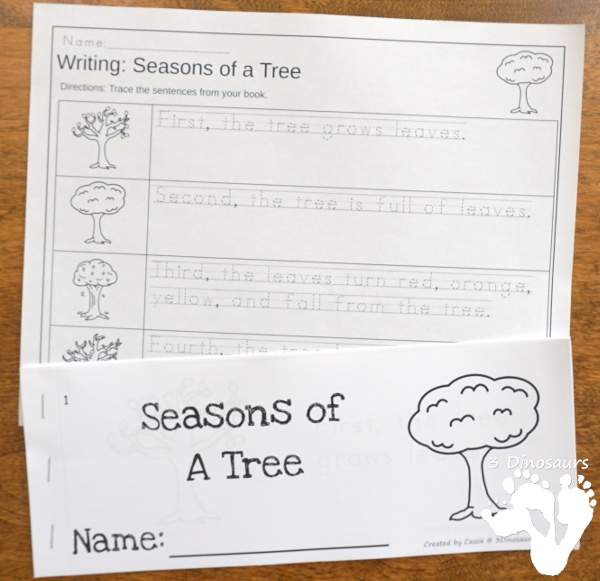 Sequencing: Seasons of a Tree with clip cards, task cards, no-prep worksheets and easy reader books $ - 3Dinosaurs.com #printablesforkids #sequencingforkids #earthday #fourseasons #tpt #teacherspayteachers