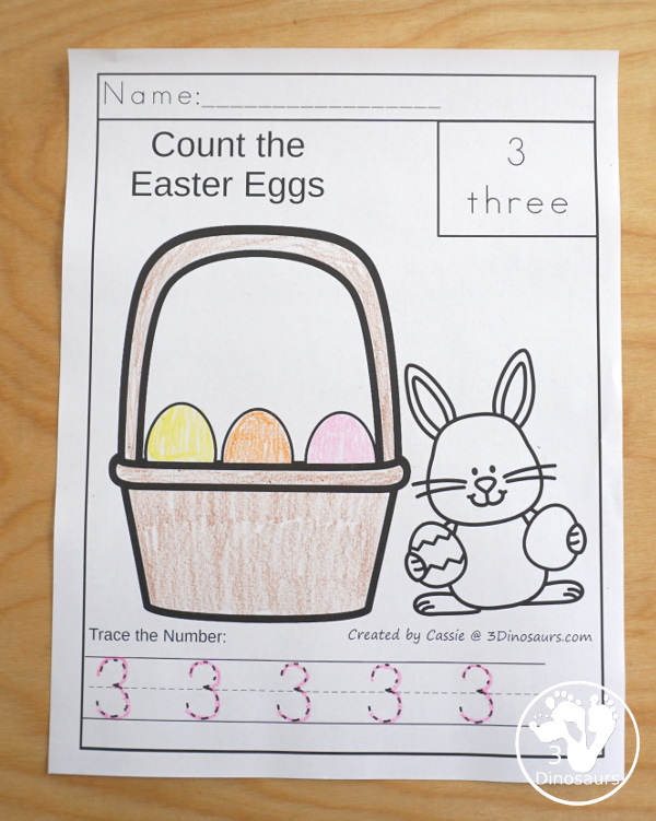 Easter Activities Pack with Prewriting, Shapes, ABCs, and Numbers - 191 pages of activities with no-prep pages, clip cards and tracing strips to help with learning skills with cute Easter Egg - 3Dinosaurs.com