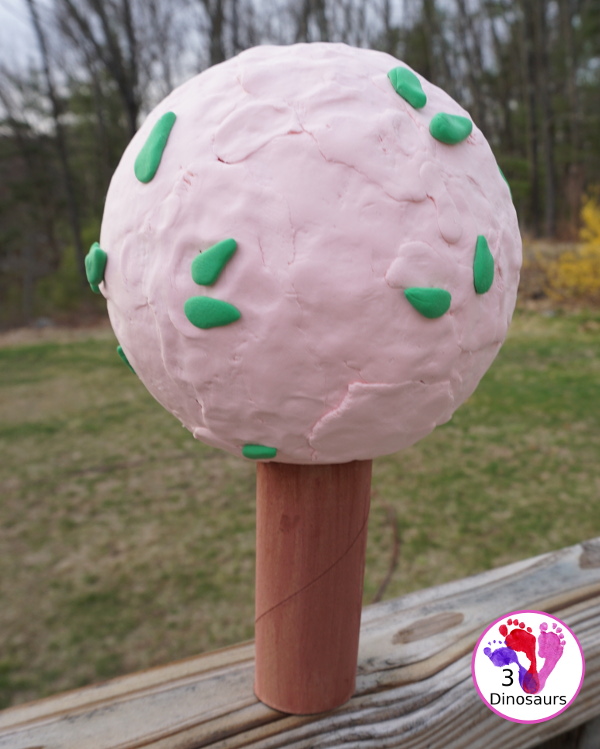 Model Magic Spring Tree - a great spring craft to make for any spring theme plus a fun way to work in fine motor - 3Dinosaurs.com