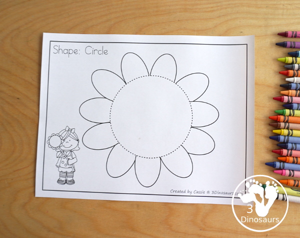 Free Flower Shape Tracing Printables -  9 fun shapes for kids to trace with a fun flower theme for a spring theme in  prek and kindergarten - 3Dinosaurs.com