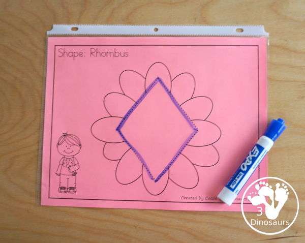 Free Flower Shape Tracing Printables -  9 fun shapes for kids to trace with a fun flower theme for a spring theme in  prek and kindergarten - 3Dinosaurs.com