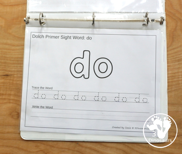 Free Dolch Primer Sight Words Playdough Mats with Tracing - 52 free sight word play-doh mats for kids to learn their sight words with playdough sight word, tracing the word and write the sight word - 3Dinosaurs.com