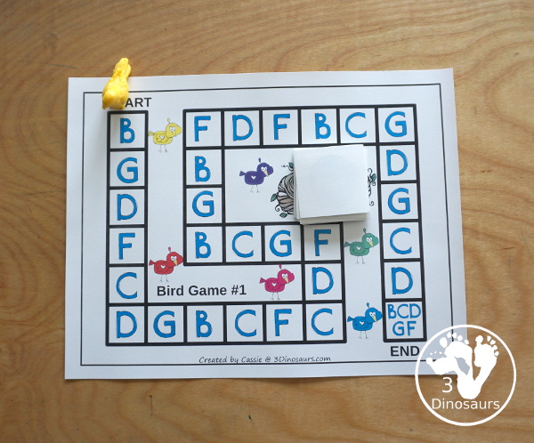 Free Bird Themed CVC Beginning Sound Games - with two beginning sound games with cards and a matching recording sheet for the game - 3Dinosaurs.com