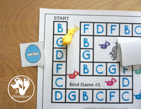 Free Bird Themed CVC Beginning Sound Games - with two beginning sound games with cards and a matching recording sheet for the game - 3Dinosaurs.com