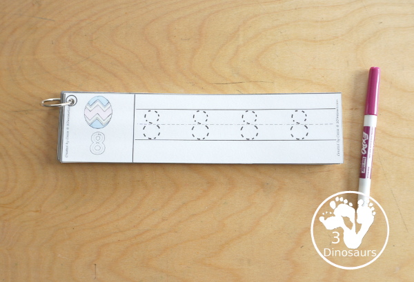 Free Easter Egg Themed Number Tracing Strips - with numbers 0 to 20. With Easter eggs and examples of how to trace the numbers and numbers to trace. - 3Dinosaurs.com