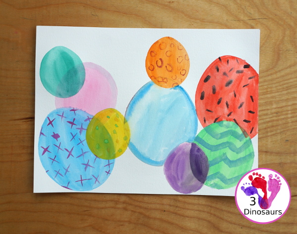 Easter Egg Cookie Cutter Water Color Painting - Easy watercolor painting and multiple ages can do together with three sizes of cookie cutters - 3Dinosaurs.com