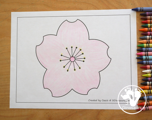 Free Cherry Blossom Fine Motor Mats has 2 cherry blossom templates, 1 cherry blossom tracing worksheet, 1 cherry blossom dot marker page, and 1 cherry blossom q-tip page - Easy Fine motor mats for the spring - 3Dinosaurs.com