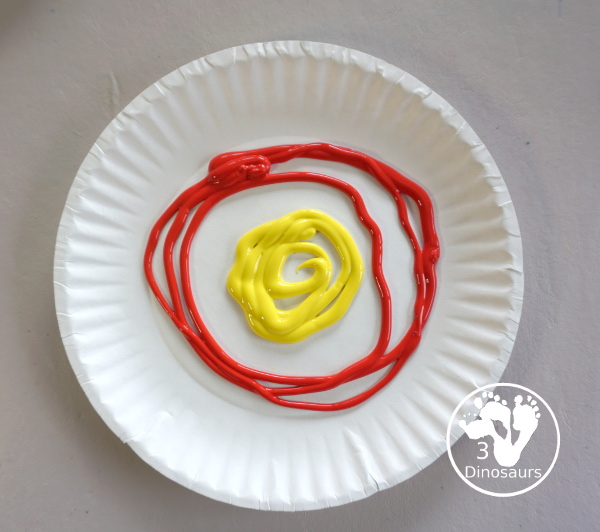 Paper Roll Flower Painting - a simple flower craft using paper, paints and paper rolls - see all the supplies that we used to make the craft. - 3Dinosaurs.com