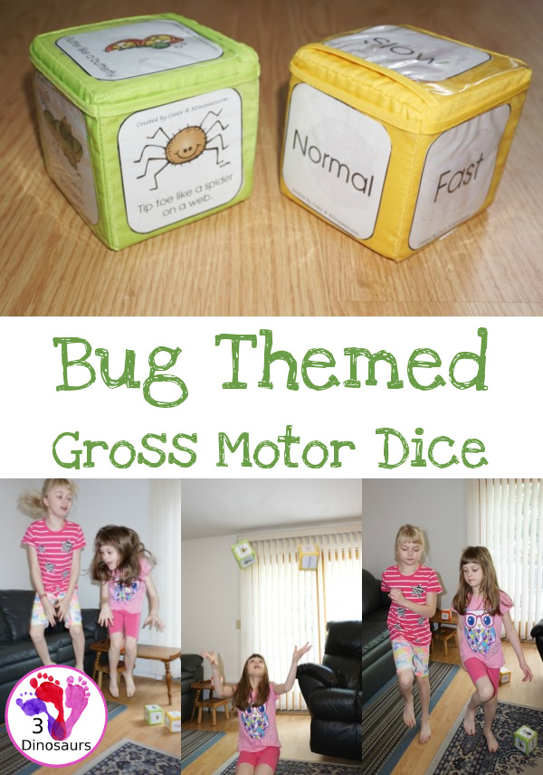 Free Wiggly And Squirm With The Bug Gross Motor Dice - with 6 different movements and speed dice - 3Dinosaurs.com