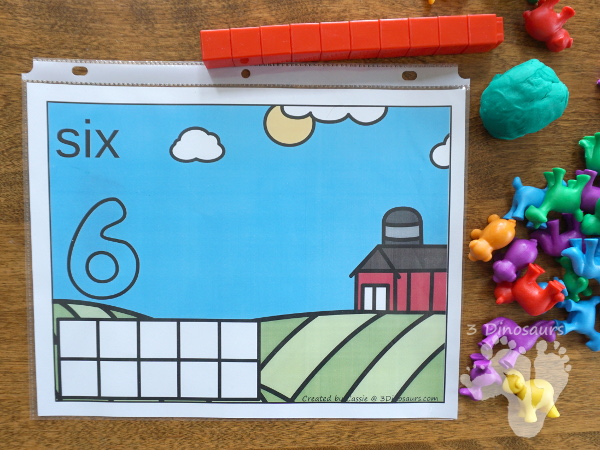 Free Hands-On Farm Themed Counting Mats: 1 to 10 - 10 different mats with loads of farm animals - 3Dinosaurs.com