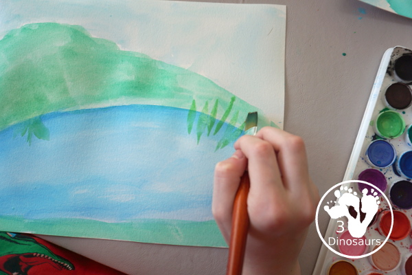 Duck Pond Painting with Cookie Cutters - easy watercolor and painting project for kids with cookie cutters - simple and easy to do! - 3Dinosaurs.com