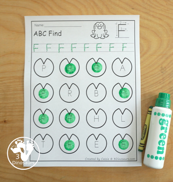 Pond Themed ABC Letter Find - with all 26 letters of the alphabet with uppercase or lowercase optoins - 3Dinosaurs.com