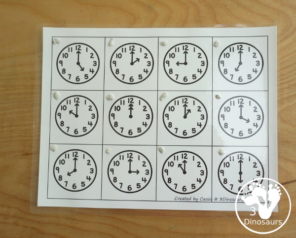 Free Pond Telling Time Puzzle - work on telling time hourly with this fun puzzle - 3Dinosaurs.com