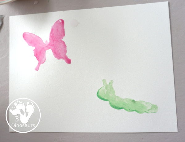 Bug Cookie Cutter Watercolor Painting - a super easy watercolor painting for kids with cookie cutters that is super fun to do. - 3Dinosaurs.com