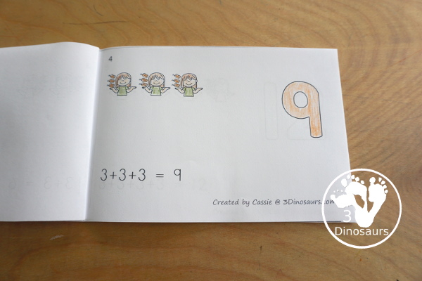 Free Butterfly Skip Counting by 3 Easy Reader Book - has an 14 page book with skip counting by 3 with visual skip counting by 3, 3 repeat addition, and numbers for the skip counting by 3 on each page for a great visual way to work on skip counting - 3Dinosaurs.com