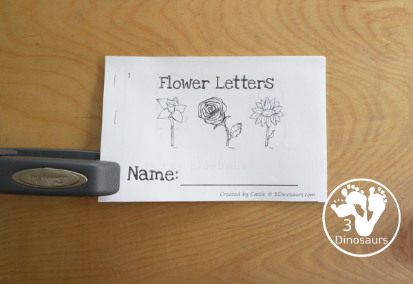 Free Flower ABC Easy Reader Book Printable - is a 19 pages book with 18 flowers for kids to trace the uppercase beginning sound and read a simple sentence - 3Dinosaurs.com 